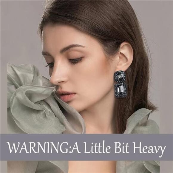 Vintage Rhinestone Statement Earrings Formal Crystal Drop Dangle Earrings - Picture 2 of 7